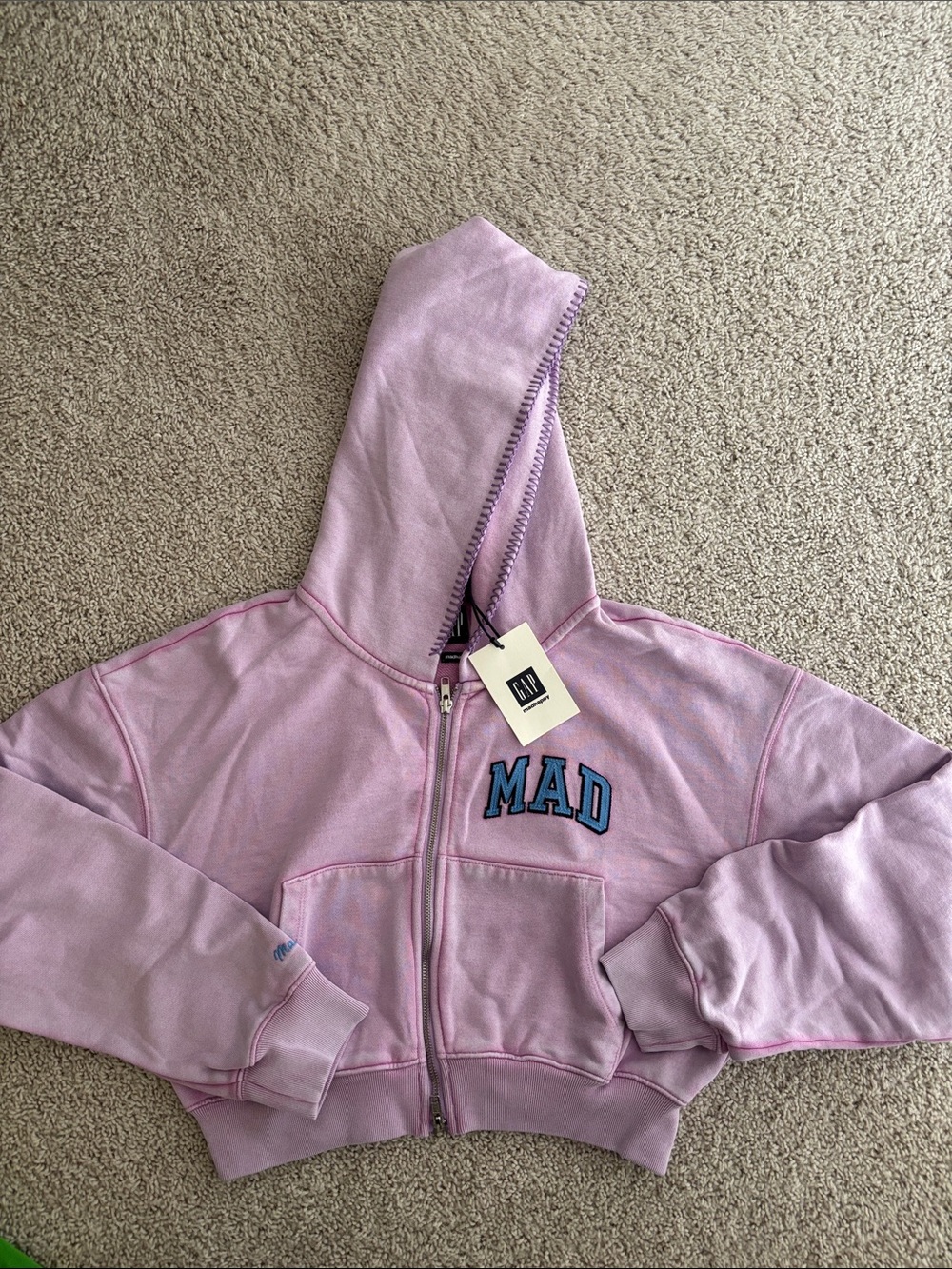 Gap Madhappy Lavender Cropped Full Zip Hoodie With Matching Sweatpants- NWT - Picture 3 of 4